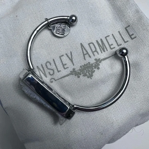 Kinsley Armelle Silver Open Cuff with Druzy Accent - Picture 3 of 3